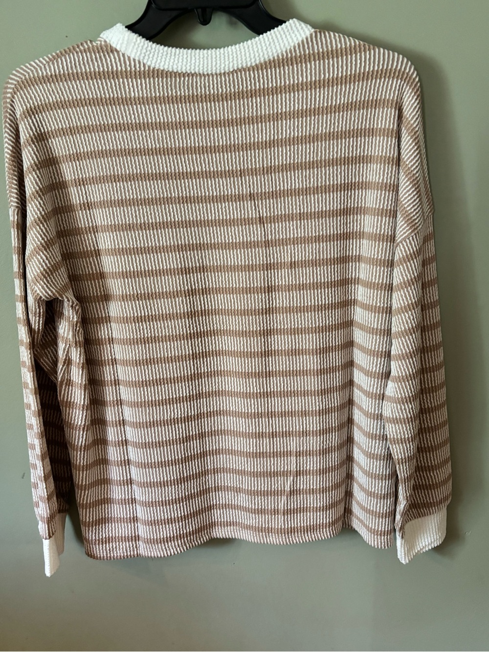 Zenana Outfitters Women's taupe Striped lounge set - Picture 5 of 7